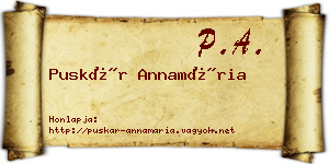 Puskár Annamária névjegykártya